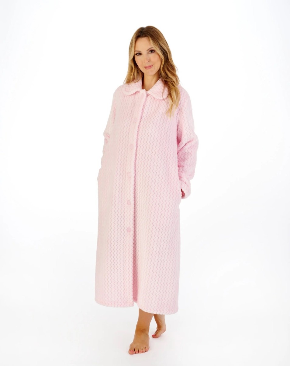 Pink fleece dressing gown deals