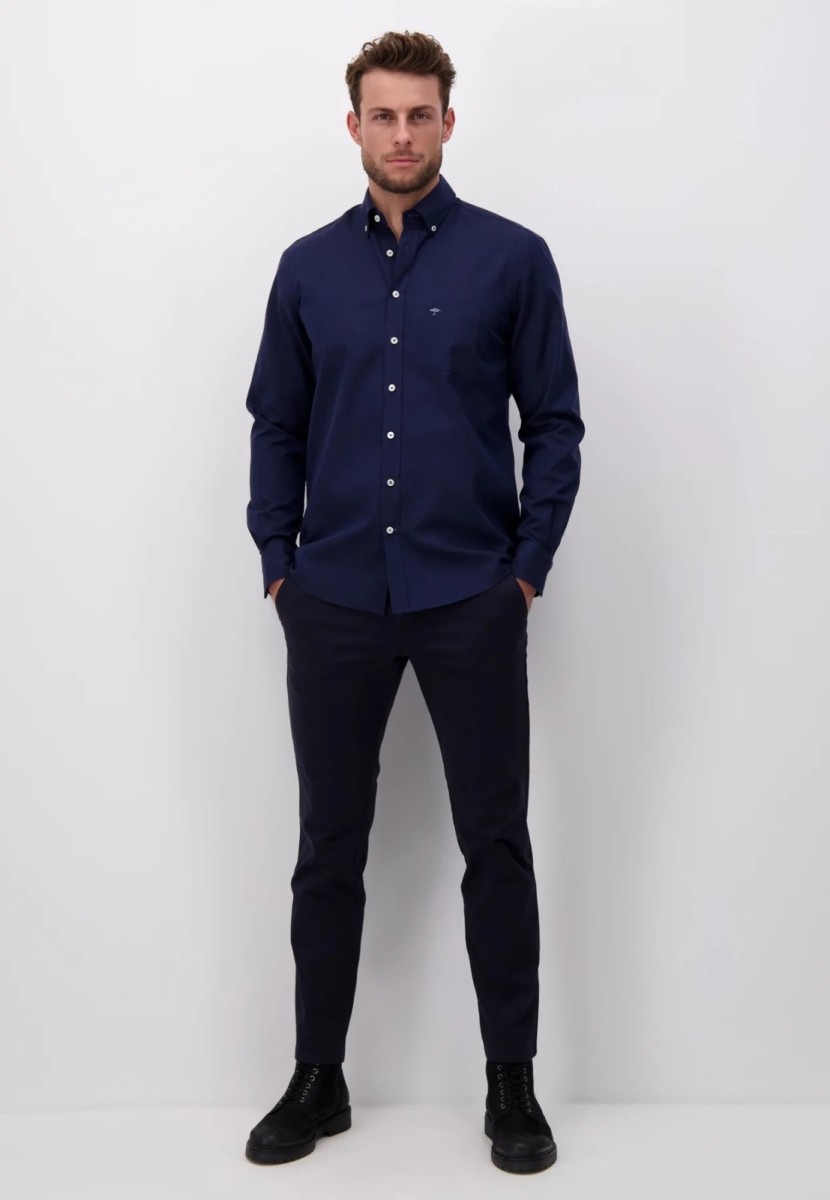 Fynch-Hatton Oxford L/s Shirt of Navy - Cornwall Simpsons