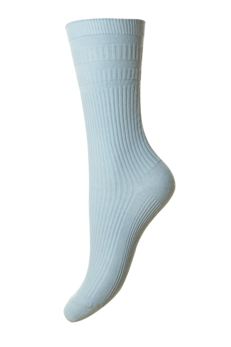 HJ Soft Top Cotton Rich Socks Duck Egg Blue