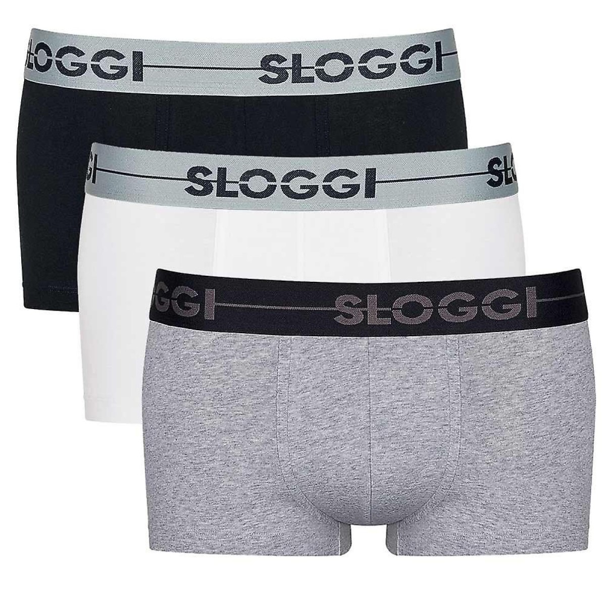 Sloggi Go Hipsters 3Pack Mixed M013 White Black Grey - Simpsons of Cornwall