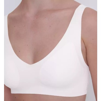 sloggi Zero Feel Lace Bandeau Crop Top, White, S