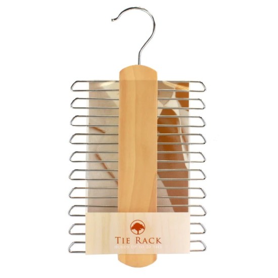 20 Hook Tie Rack Natural Lotus