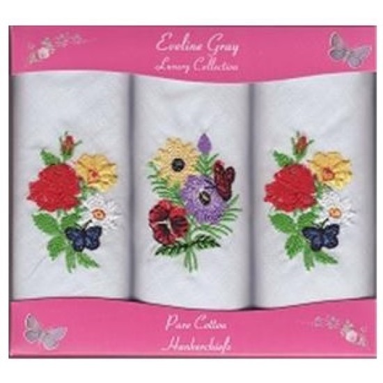 3 Pk Hankies- Floral Assortment