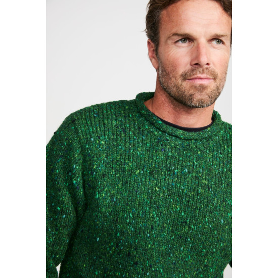 Aran Donegal Crew Neck Sweater Valley Green