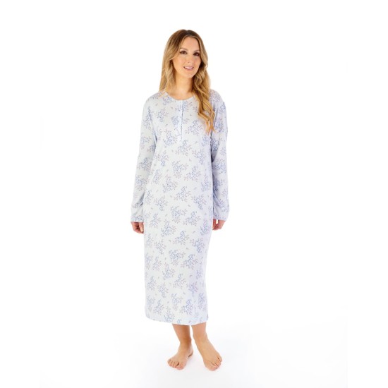 Bamboo L/S Nightdress- Blue
