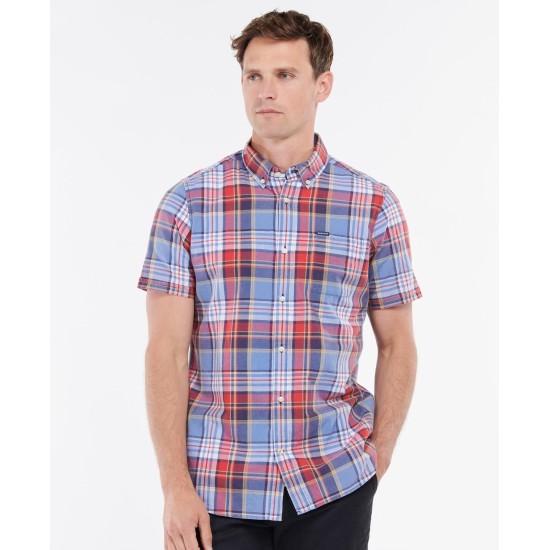 Barbour Abney S/S Tailored Shirt Mid Blue