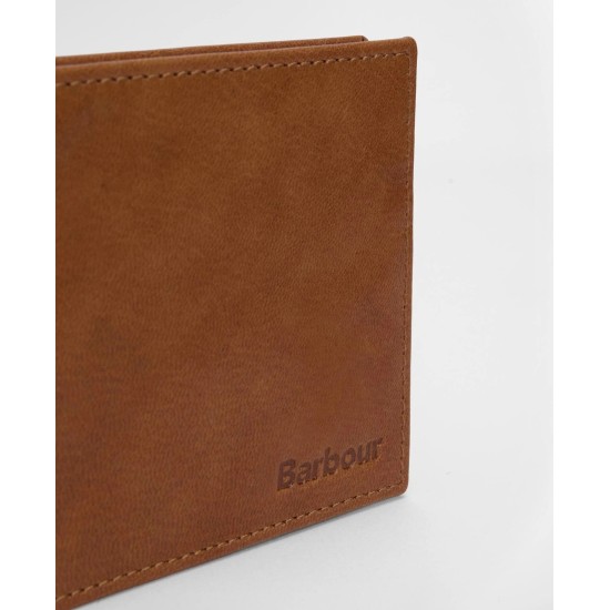 Barbour Amble Leather Billfold Wallet- Brown