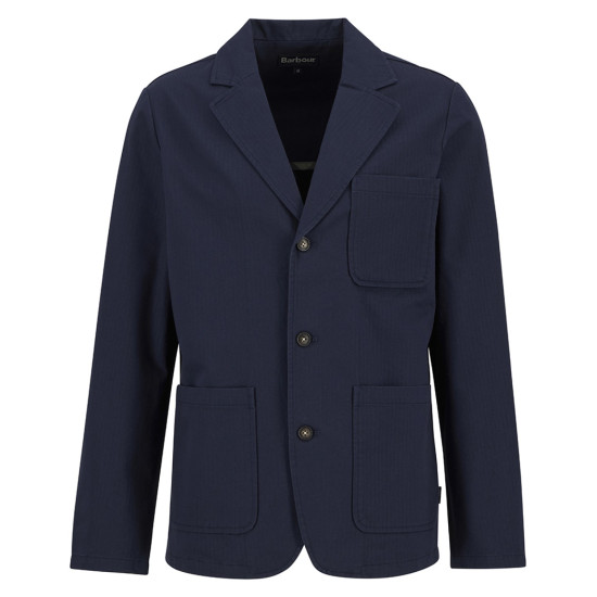 Barbour Bayview Herringbone Overshirt-Navy