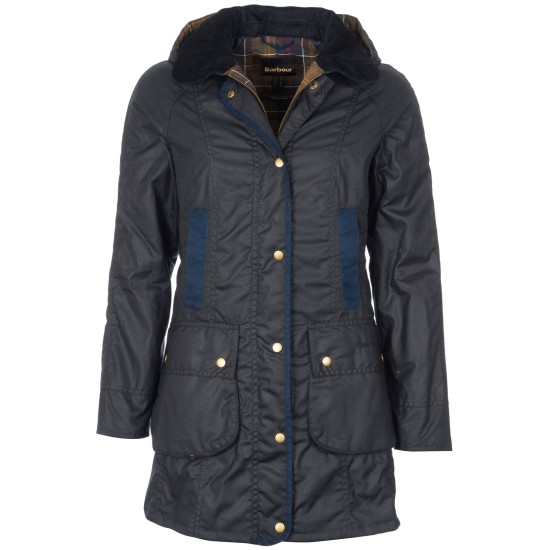 Barbour Bower Wax Jacket- Navy