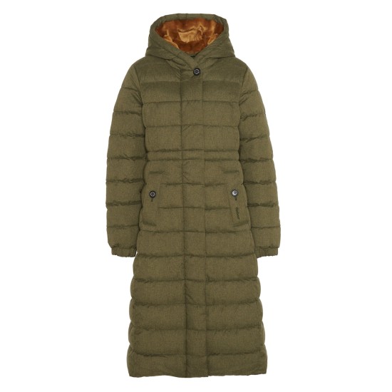 Barbour Clarence Long Puffer-  Olive