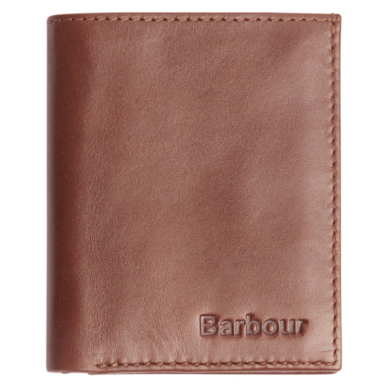 Barbour Colwell Leather Billfold Wallet- Brown