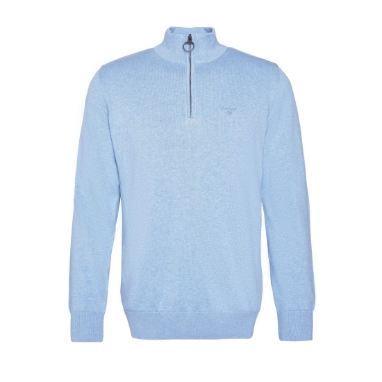 Barbour Cotton 1/2 Zip - Dk Chambray