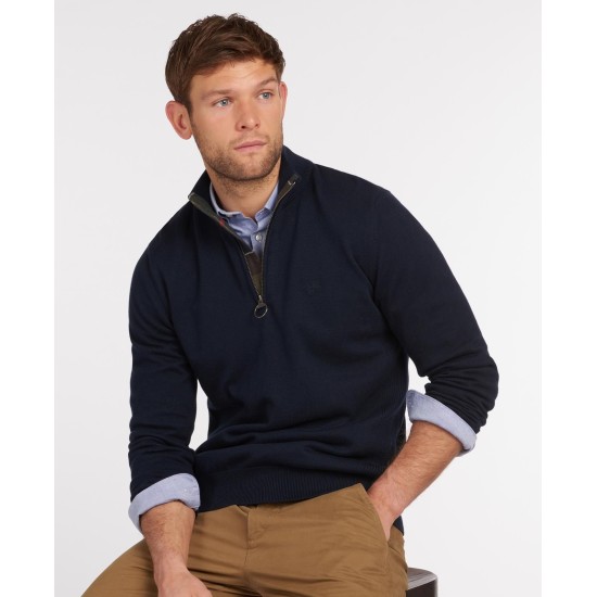 Barbour Cotton 1/2 Zip- Navy