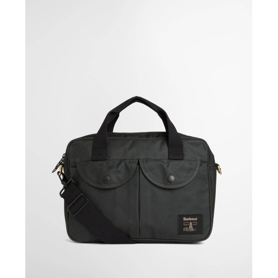 Barbour Field Waxed Laptop Bag- Sage