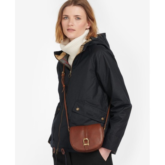 Barbour Laire Leather Saddle Bag- Brown