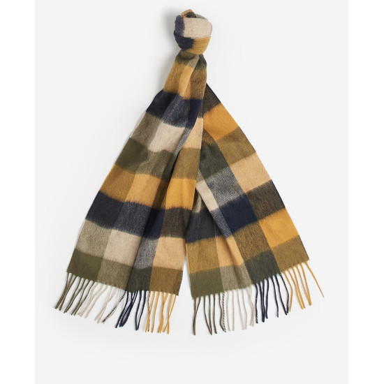 Barbour Large Tattersall Scarf Forest Mist