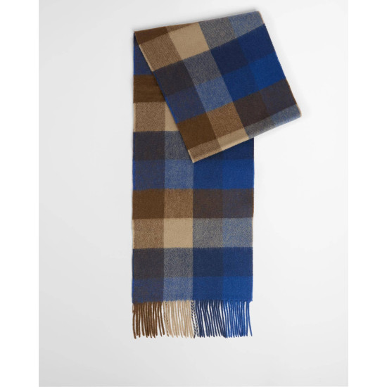 Barbour Large Tattersall Scarf Navy Mix