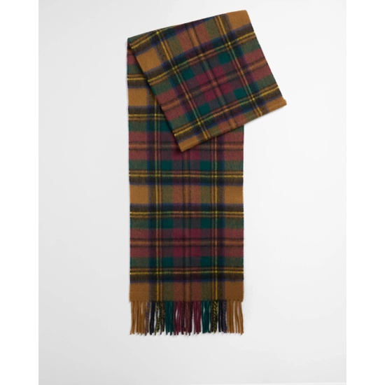 Barbour New Check Tartan Lambswool/CashmereScarf Harvest Gold