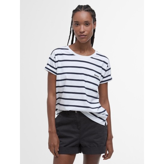 Barbour Otterburn Stripe Tee - White/Navy