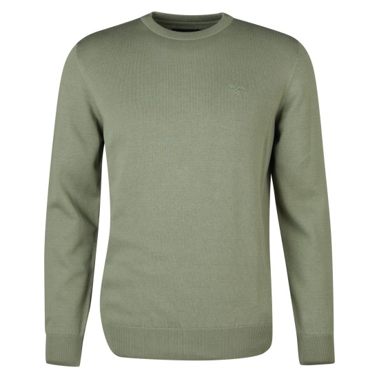 Barbour Pima Cotton Crew- Agave Green