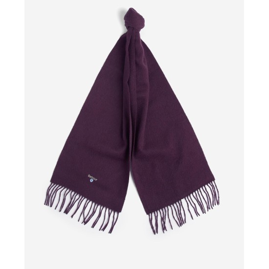 Barbour Plain Lambswool Scarf Damson