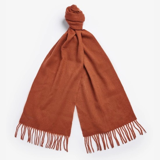 Barbour Plain Lambswool Scarf Dark Ginger