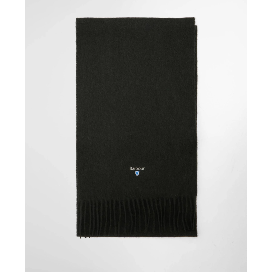 Barbour Plain Lambswool Scarf Forest Green