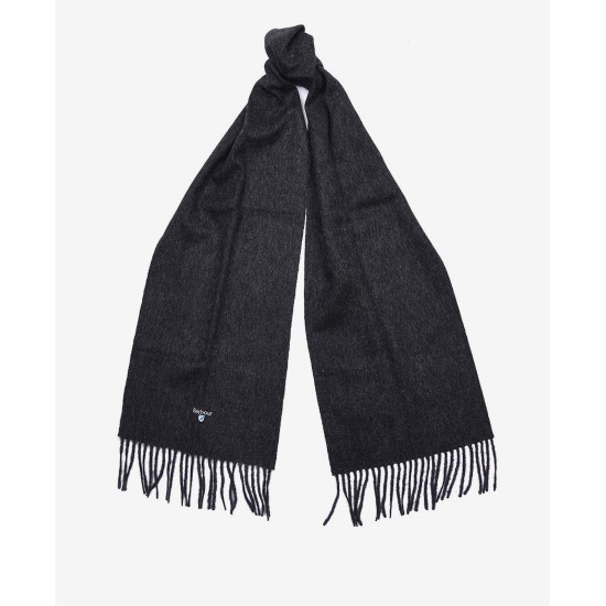 Barbour Plain Lambswool Scarf Charcoal Grey