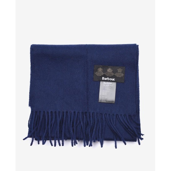 Barbour Plain Lambswool Scarf Navy