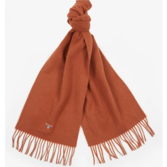 Barbour Plain Lambswool Scarf Warm Ginger