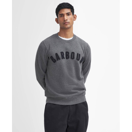Barbour Prep Logo Crew Neck Sweatshirt Mid Grey Marl