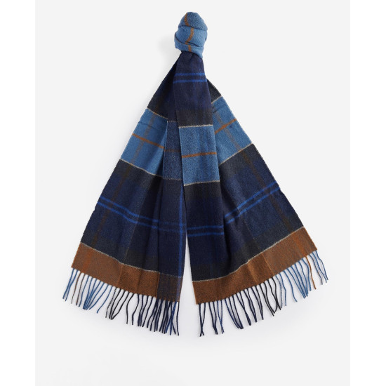 Barbour Tartan Inverness Pure Wool Scarf Midnight Tartan