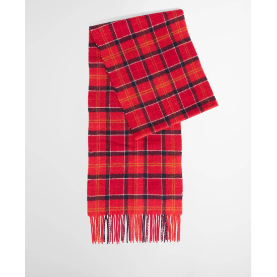 Barbour Tartan Lambswool Scarf Cardinal Red Tartan