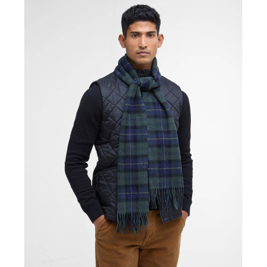 Barbour Tartan Lambswool Scarf Olive Night Tartan