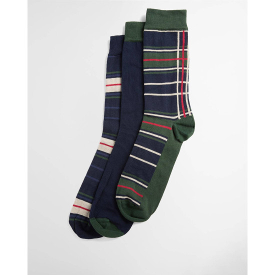 Barbour Tartan Sock Gift Box- Evergreen