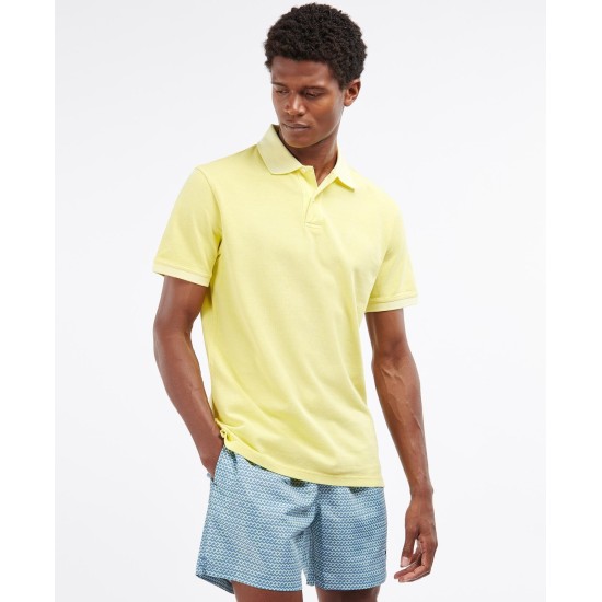Barbour Washed Sports Polo Lemon Zest Simpsons of Cornwall