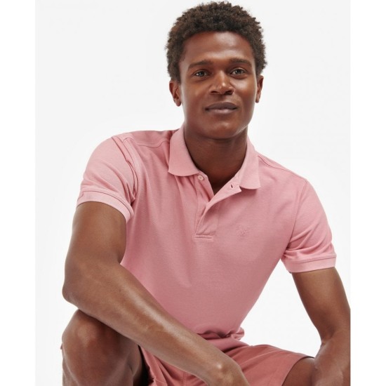 Barbour Washed Sports Polo - Pink Salt