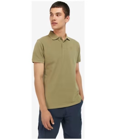 Barbour Washed Sports Polo- Beached Olive