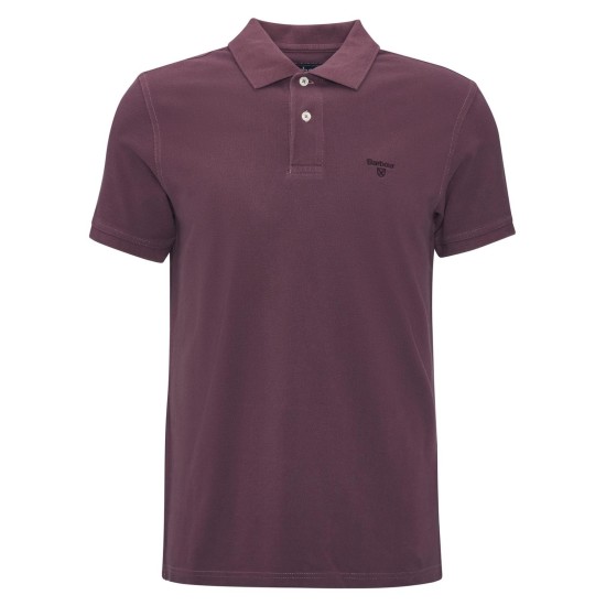 Barbour Washed Sports Polo- Burnt Heather