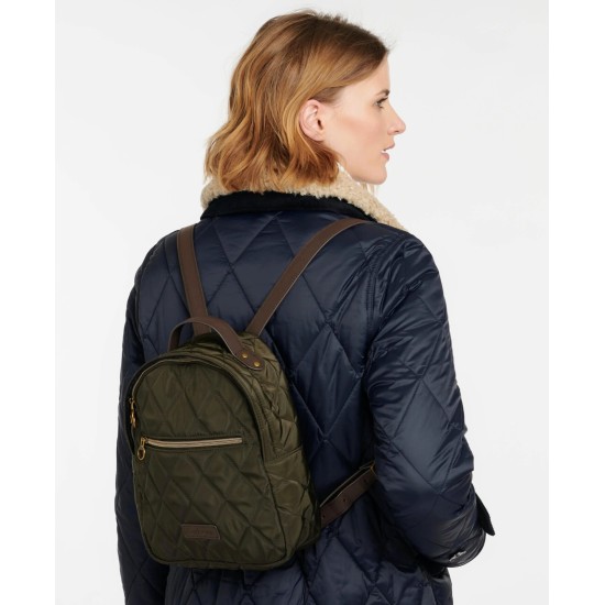 Barbour Witford Quilted Backpack- Olive