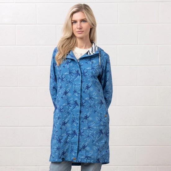 Beachcomber Long W/P Jacket - Marine Blue Floral