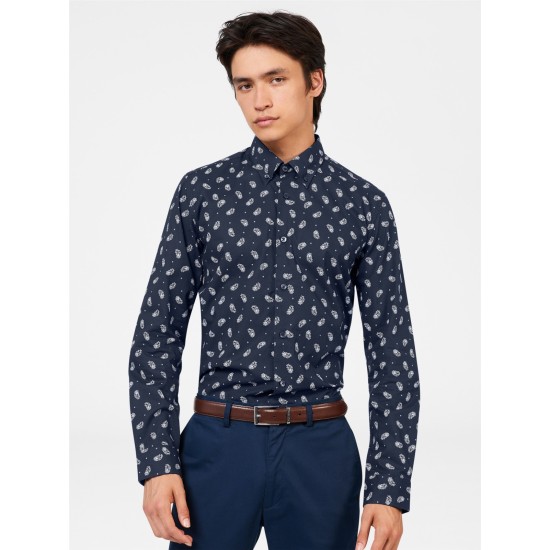 Ben Sherman Paisley L/S Shirt - Dk Navy