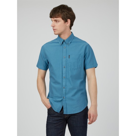 Ben Sherman S/S Shirt W/w Blue