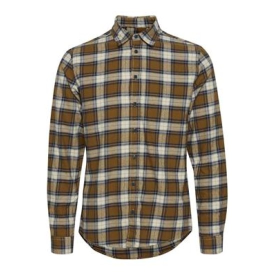 Blend Brushed Check Shirt Camel
