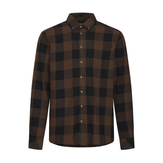 Blend Brushed Cotton Shirt Hot Chocolate
