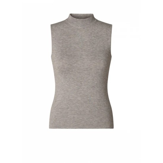 Bobby Sleeveless Turtle/N Top- Light Grey