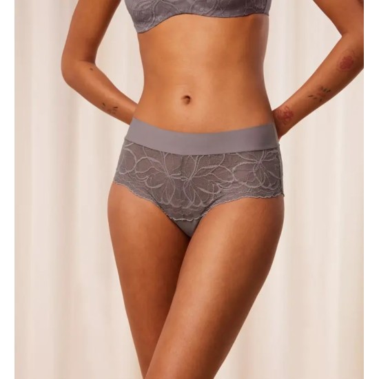 Body Make-Up Illusion Lace Shorty- Grey