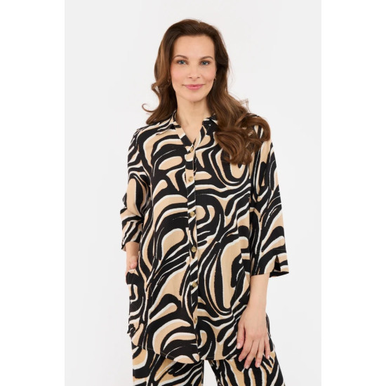 Bold Print 3/4 Sleeve Shirt -Nomad