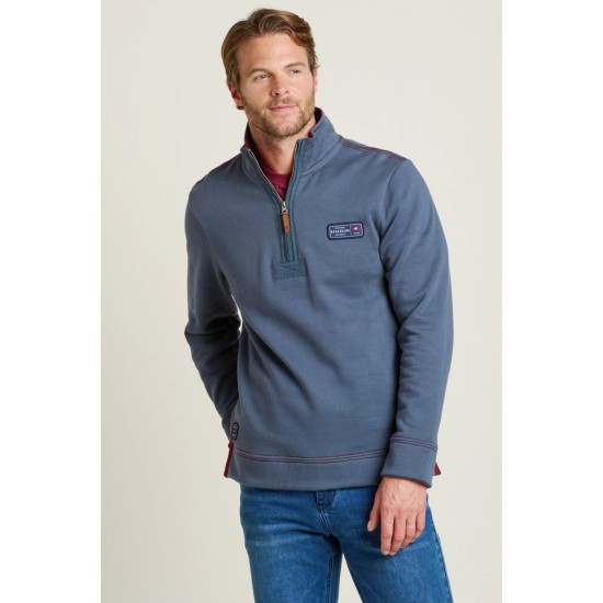 Brakeburn  Blue 1/4 Zip Sweat