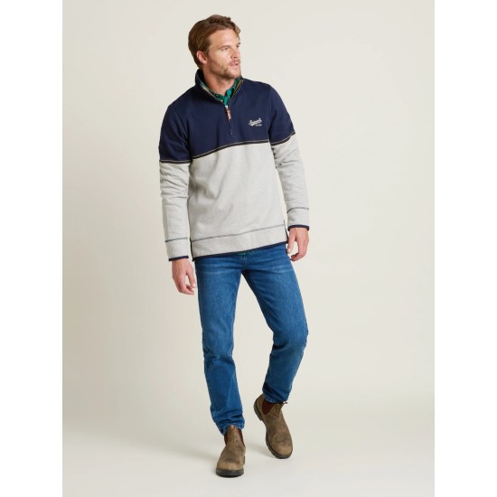 Brakeburn  Block Coloured 1/4 Zip Sweat